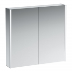 Veidrodinė spintelė Laufen FRAME 25, 800x150x750 mm, 2 dvipusio veidrodžio durelės, 2 LED šviestuvai, 2 el. lizdai, sensorinis jungiklis, spalva - balta blizgi 